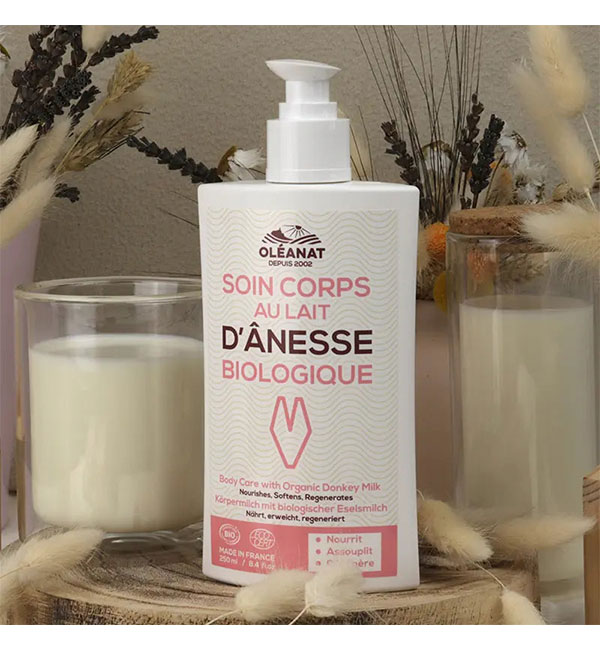 Le Lait corporel au lait d'ânesse Oléanat bio 250ml