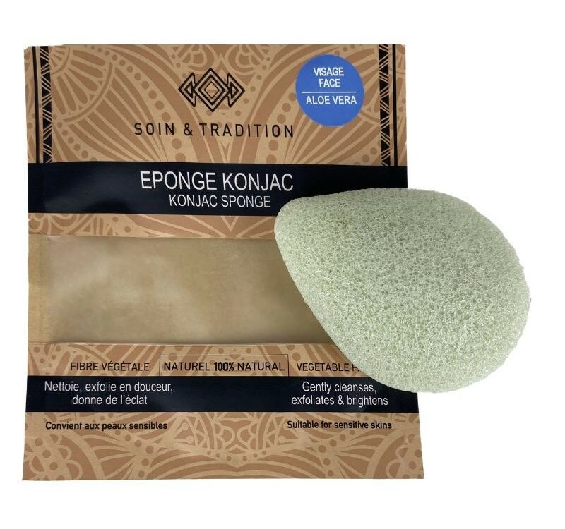Eponge Konjac Visage Aloe Vera Soin et Tradition
