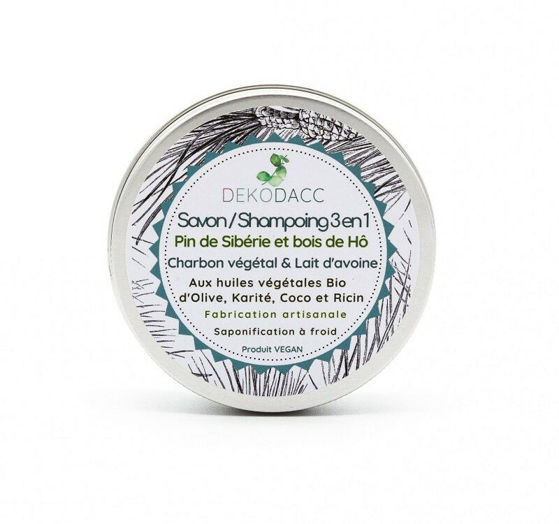 Savon naturel 3 en 1 corps, cheveux, rasage vegan Dekodacc